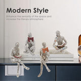 Figuur decoratie voor plank, 11 x 8 x 8 cm, kleine lezende vrouwen, gevormd sculptuur, gepersonaliseerd, handbeschilderd, lezen, schurk, desktop, boeken, rek, handwerk, standbeeld