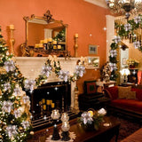 12 pieces glitter Christmas tree decoration, Christmas tree decoration, ornament, Christmas, flowers, decoration, Christmas tree decoration., 9 cm