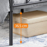 Modern metalen bedframe met lattenbodem, tweepersoonsbedframe met hoofdeinde, logeerbed voor slaapkamer en logeerkamer, 90 x 200 cm, zwart