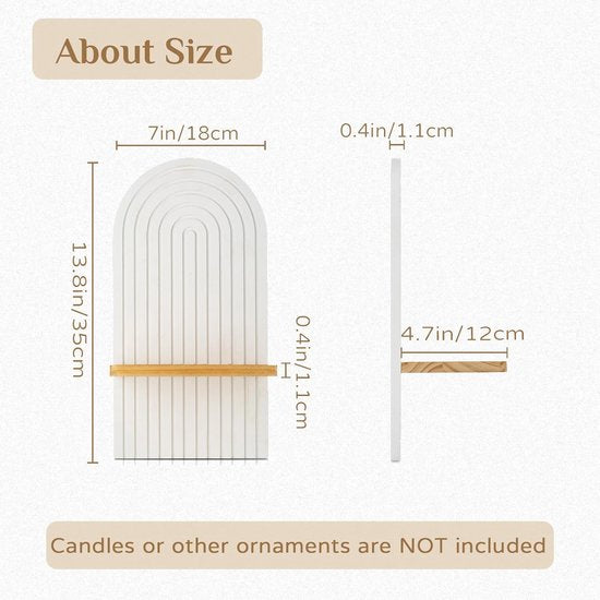 Wandrek wit boho wanddecoratie: houten muur decoratie kinderkamer wit wandplanken klein plantenrek voor woonkamer slaapkamer