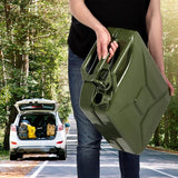 KADAX - Retro jerrycan van 0,8 mm staal - jerrycan voor benzine en diesel, reservetank met drievoudige handgreep, stalen blikje - Groen, 20L