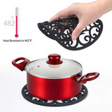 Onderzettermat, pakket van 3 siliconen onderzetters, siliconen multibloem, geïsoleerde antislip hotpads, gesneden waterdichte vaatwasmachinebestendige bekerisolatiemat voor potten, flessen