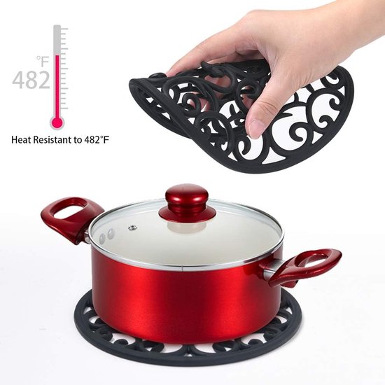 Onderzettermat, pakket van 3 siliconen onderzetters, siliconen multibloem, geïsoleerde antislip hotpads, gesneden waterdichte vaatwasmachinebestendige bekerisolatiemat voor potten, flessen