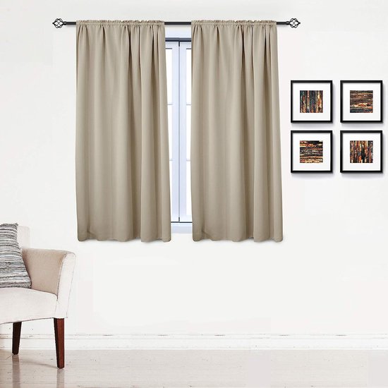 Verduisteringsgordijn, thermogordijn, met plooiband, boord, 135x175 cm