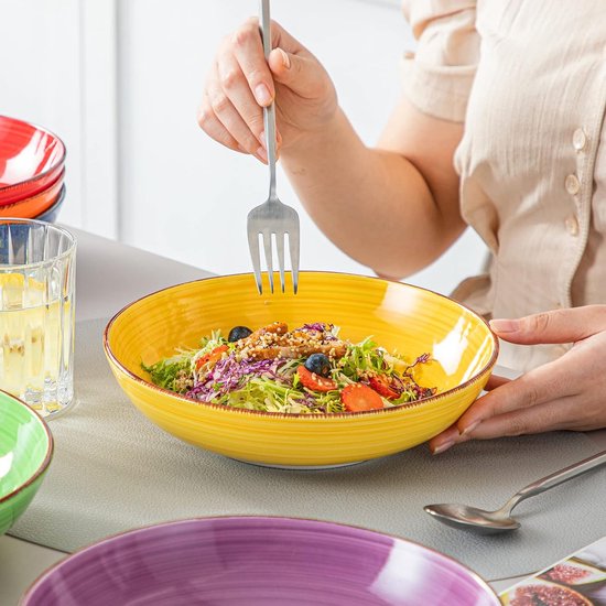 Soepkommen, Bonita Soepborden, Set van 6, Pastaborden, Spaghetti Diepe Borden, Pastakommen, Ramenkommen, Grote Slakommen, Multifunctionele Kommen