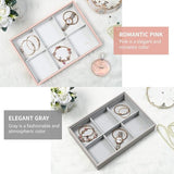 Sieradendoos, lade-organizer, juwelendoosje, stapelbaar, PU-lederen lade-inzetstuk, sieradendoos voor oorbellen, ringen, halskettingen, armbanden, hoge capaciteit