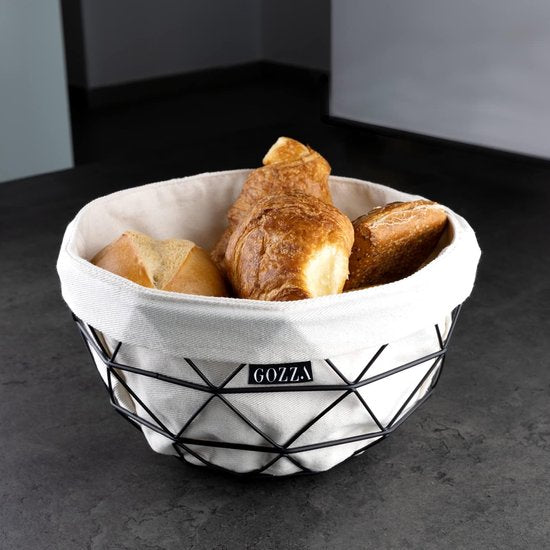 [2-in-1] fruitmand broodmand – met canvas inleg van 100% katoen – inzet is extreem robuust door weeftechniek – modern en tijdloos design