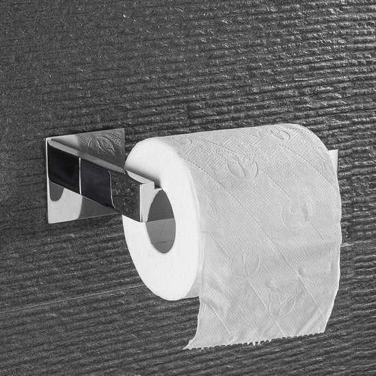 Toiletrolhouder zonder deksel badkamer SUS 304 rvs spiegel glans helder zilver Toiletrolhouder wandmontage, zelfklevend