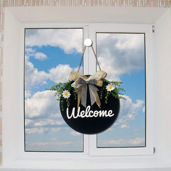 Deurbord Welkomstkrans Welkomstbord Welkom Deurdecoratie voor Bruiloft Voordeurdecoratie Woonkamer Wanddecoratie Vertaling: Deurbord Welkomstkrans Welkomstbord Welkom Deurdecoratie voor Bruiloft Voordeurdecoratie Woonkamer Wanddecoratie