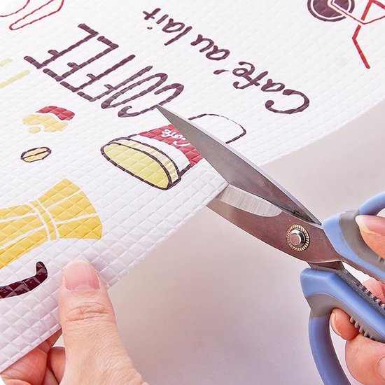 Schuifladenmatten voor keuken, 30 x 500 cm, antislip, met schuifladen, op maat te snijden, antislipmat, waterdicht, koelkastmat voor planken, kasten, laden, koelkasten, thuis, kantoor, rood, blauw