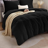 Dekbedovertrek 220 x 240 cm met 2 kussenslopen 65 x 65 cm, beddengoed voor tweepersoonsbed 200 x 200 cm, met ritssluiting, dekbedovertrek van microvezel, wit, 260 x 240 cm, 240 x 260 cm