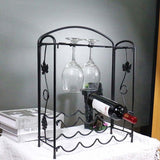 Weinregal aus schwarzem Metall, Aufbewahrung für Ihre Lieblingsweine,Flaschenregal für 8 Flaschen,Perfekt für die Hausbar und Familientreffen