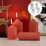 Pakket van 4 kaarsenvormen, siliconen pijlerkaarsvormen voor het maken van kaarsen, cilinderkaarsvormen, doe-het-zelf kaarsen Gietvormen voor het maken van 3D-kaarsen, zepen, ambachten, ornamenten