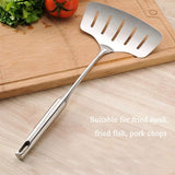 Fish Turner Slotted Spatula Kitchen Spatula Filter Excess Oil Comfortable Stainless Steel Robust and Dishwasher Safe for Turning Eggs, Burgers, Pizza, Meat Slices, Grilling 38.5 cm