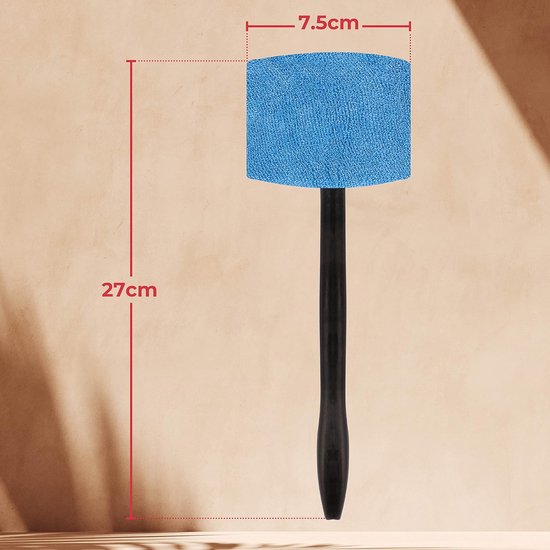 Lange handgreep voorruitreiniger auto ruitenreiniger binnen schone demist - verpakking met 2 stuks