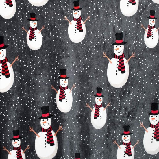 Sherpa Deken met kerstworp, superzachte pluizige Sherpa Throw tv-deken, decoratieve deken voor bed, bank, vakantie, decoratie, 130 x 150 cm, sneeuwpoppatroon