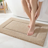 Badkamertapijt 40 x 60 cm, antislip wasbare badmat, zachte badmat, absorberende badmat van microvezel, badmatten voor badkuip, doucheruimte en badkamer - beige.