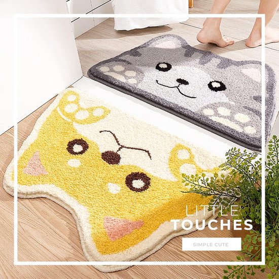 Schattig badkleed Badmat voor badkamer Antislip Zachte badmat voor douches Schattig pluche microvezel superabsorberend pluche tapijt voor 45 x 75 cm