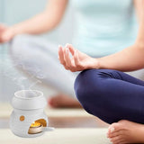 Geurlamp van keramiek met kandelaar, theelichthouder, kalebasse, aromalamp, geurlicht, aromabrander voor geurolie en geurwas, wit