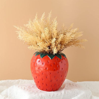 Aardbei Vaas Aardbei Decor Leuke Keramische Decoratieve Vaas Bloemstuk voor Eetkamer Party Keuken Woondecoratie -rood