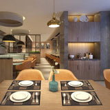 Bamboe placemats voor eettafel, placemats set van 4, vlekbestendige, hittebestendige placemats, duurzame en robuuste eetplacemats voor keukentafel (30 x 44 cm, zwart)