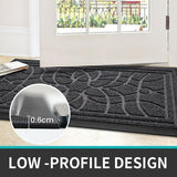 Deurmat voor buiten, antislip, 45 x 75 cm, vuilvangmat, outdoor, wasbaar, weerbestendig, voetmat voor buiten/binnen, voor huisdeur, balkon of terrasdeur, grijs