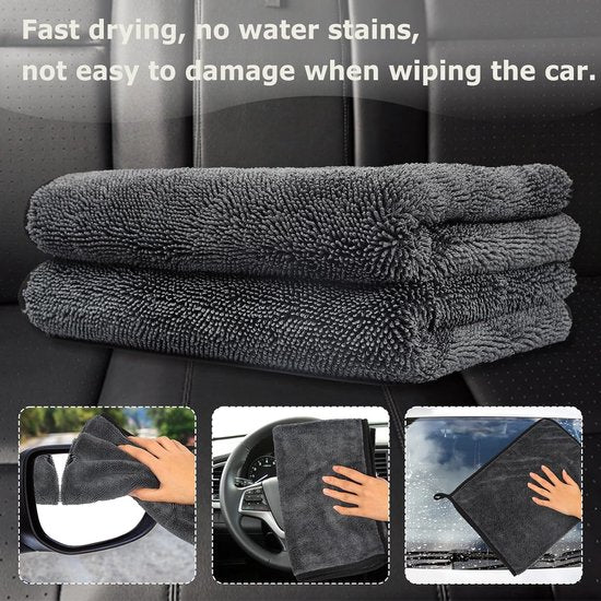 Droogdoeken, douche, set van 3 microvezeldoeken, droogdoek, pluis- en streepvrij, extreem absorberend, microvezeldoeken, handdoeken, 40 x 60 cm, voor verschillende gelegenheden