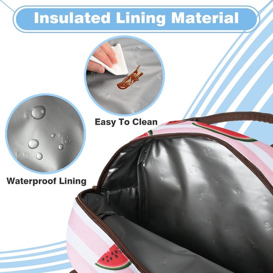 Lunchtas voor kinderen en dames, geïsoleerde lunchtas voor mannen, draagbare koeltas met voorvak, voor werk, school, picknick