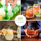 IJsblokjesvorm, set van 3 stuks, silicone, met deksel, eenvoudige ijsvrijgave, ijsblokjesvorm, BPA-vrije ijsblokjeshouder voor cocktails, whisky, sap, water en andere dranken