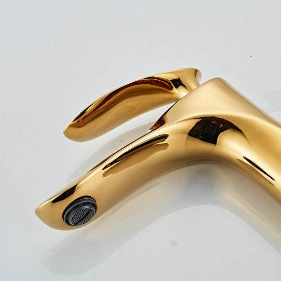 Wastafelkraan Goud Chroom Messing Eengreeps Wastafelmengkraan