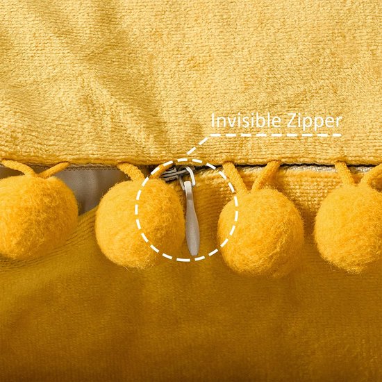 Fluwelen kussenslopen met pompons, effen, decoratief, hoofdkussen, zitkussen, voor de bank, slaapkamer, kantoor, auto