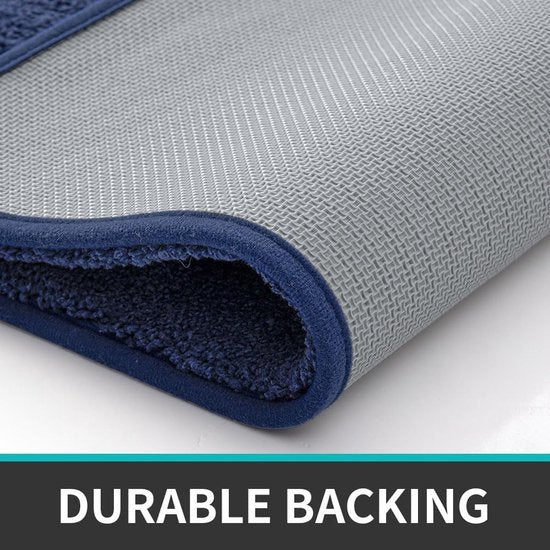 Badkamertapijt, 40 x 60 cm, antislip, wasbaar, zachte badmat, microvezel, absorberend, badmatten voor de badkuip, doucheruimte en badkamer, blauw