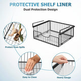 Set van 2 hangmanden, metalen hangmand, opbergorganisator voor onder de kast, perfecte opbergmand voor keuken, bureau en voorraadkast - zwart