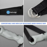 Set van 2 handvatten voor weerstandsbanden, fitnessbandhandvatten met metalen D-ring, ergonomische kabelhandgrepen, lattrekhandgreep voor homegym, katrol, fitnesskrachttraining