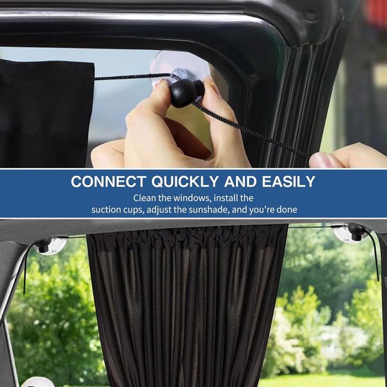 2 stuks zonwerende auto baby, hittewerende kinderzijruit, universele autozonneklep zijruit, zonwerende auto kinderen met UV-bescherming, universele elasticiteit zonneklep autonet, zuignap
