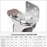 Zwenkwielenset 50 mm, 4 stuks meubelwielen van TPE, transportwielen met 20 schroeven, wielen met rem, zwenkwielen met L-montageplaat, rubberen wielen, geschikt voor wiegjes, meubels, bloemenstandaard