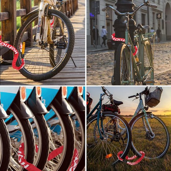 Fietsslot, hoge veiligheid met sleutel, 100 cm lengte, e-bikeslot, fietsslot, motorfiets, kettingslot 360° draaibaar slotkop, slot voor e-scooter/e-bike/kinderfiets