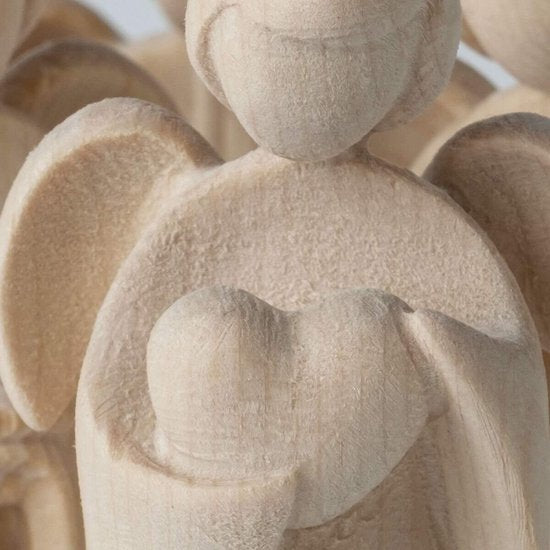 "Klassieke beschermengel van arvenhout, met hart, hoogte 9 cm, cadeau voor doop of Kerstmis, handwerk" "Klassieke beschermengel gemaakt van arvenhout, met een hart, hoogte 9 cm, cadeau voor doop of Kerstmis, handgemaakt"