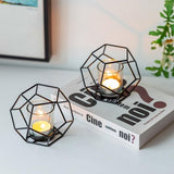 Kaarsenhouder Kaarsenhouder Kaarsenhouderset Metaal 6-delig Ijzer Decoratieve lantaarn Kaarsenhouder voor stompkaarsen Zwart Moderne kaarsenstandaard Tafeldecoratie voor bruiloft Woonkamer