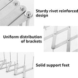 Set van 4 verstelbare potdekselhouders, roestvrijstalen dekselhouder, bordenhouder, multifunctionele spareribhouder, bordenstandaard voor keukengrill, 9 cm - 84 cm, in lengte verstelbaar