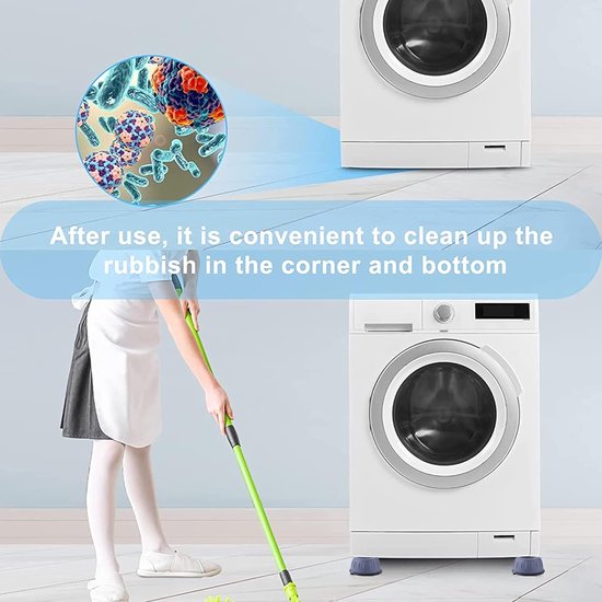 12 stuks wasmachine anti-vibratievoeten, trillingsdemper voor wasmachine, antislip voeten ter voorkoming van lawaai en wegglijden