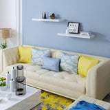 wandplank, boekenplank, planken voor decoratieve wandplanken, van MDF-hout, set van 2 hangplanken, wit, 40 x 23 x 3,8 cm, 2 stuks