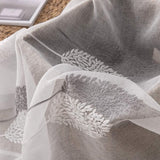 Sheer voile floral embroidery curtains with eyelets, transparent1