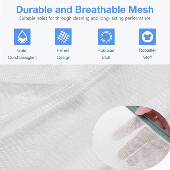 9 stuks wasnet voor wasmachine, waszak, waszak, extra grote waszak 50 x 40 cm met ritssluiting, wasnet groot, waszak geschikt voor jassen, bh, jeans, schoenen