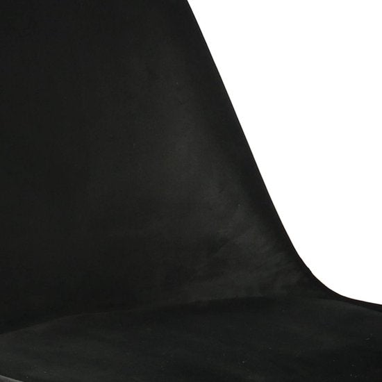 Eetkamerstoel, fluweel, zwart, modern en hoogwaardig, hoogwaardige materialen, verkrijgbaar in vele kleuren. Translation: Eetkamerstoel, velvet, zwart, modern en hoogwaardig, gemaakt van hoogwaardige materialen, verkrijgbaar in vele kleuren.