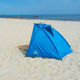 Helios Air Strandtent, met uv-bescherming, 80 en afsluitbaar raam, strandtent voor op reis, blauw