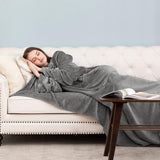 Knuffeldeken met mouwen en voetenzak, fleece, microvezel, zachte fleecedeken, dagdeken, tv-deken om aan te trekken, cadeau voor vriendin moeder