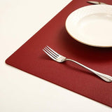 Set van 6 placemats en 6 onderzetters veeg schoon antislip PVC hittebestendige placemats voor keukentafel 30*45cm rood wijnrood