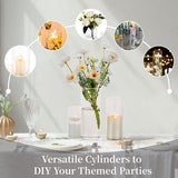 Decoratieve vaas, glazen cilinder, tafeldecoratie, 3 stuks/set, bloemenvaas, moderne glazen vaas, rond, glazen cilinder, bloemenvaas, tulpenvaas