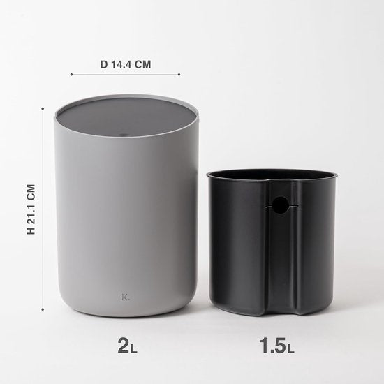 Prullenbak donkergrijs, zwart